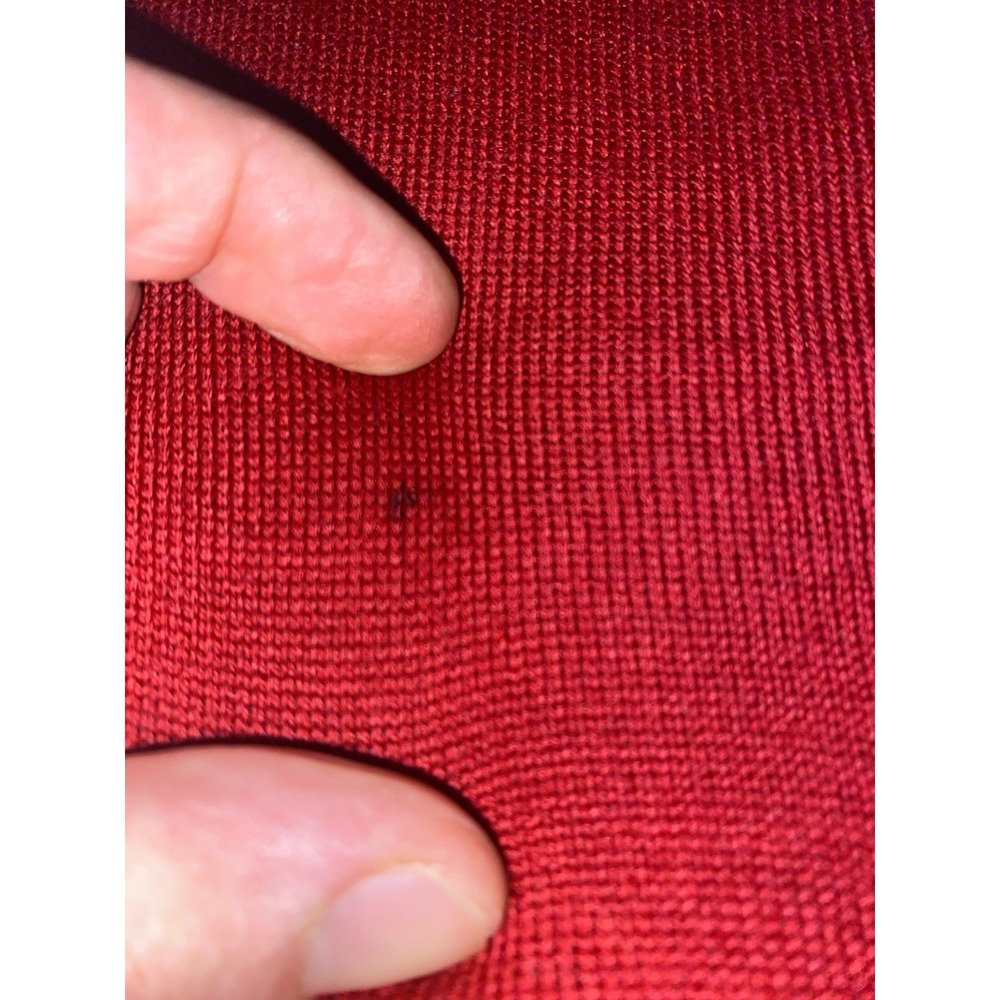 Jos. A Bank Merino Wool/Polyester 1/4 Zip Sweater Red Mens XL Preppy Casual NWT - Picture 6 of 11